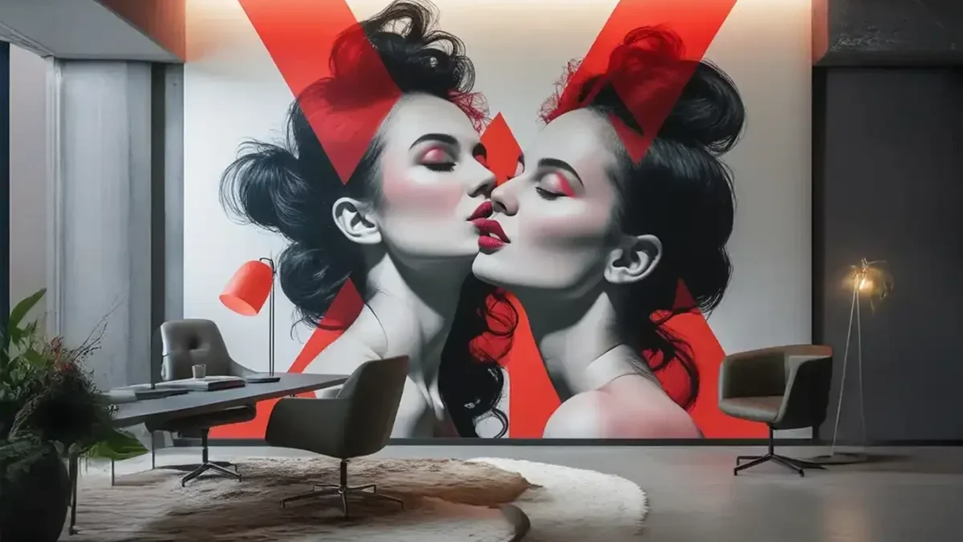 Mural de gran formato aplicado en un espacio de belleza y bienestar