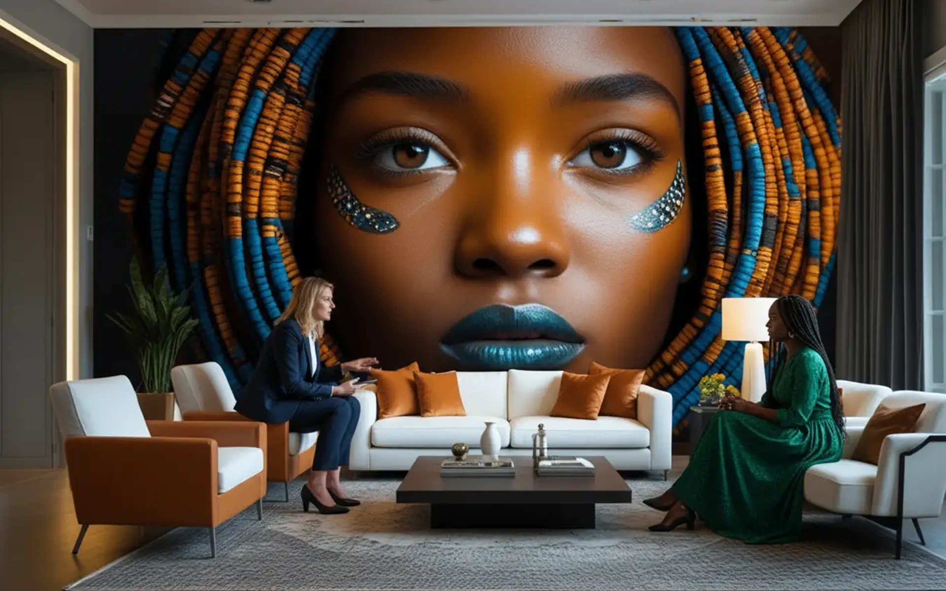 Decoración gráfica aplicada en un espacio comercial