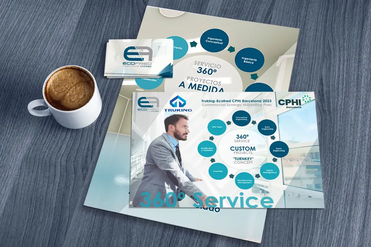 Catálogos y documentación corporativa de Ecofred para una presentación comercial
