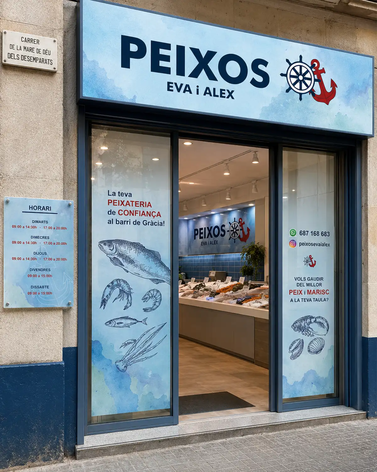 Proyecto de rotulación para una tienda o comercio